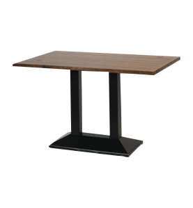 Table rectangulaire Turin avec base en métal et plateau vintage 1200x760 mm