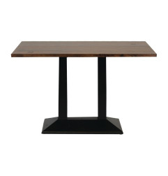 Table rectangulaire Turin avec base en métal et plateau vintage 1200x760 mm