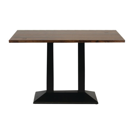 Table rectangulaire Turin avec base en métal et plateau vintage 1200x760 mm