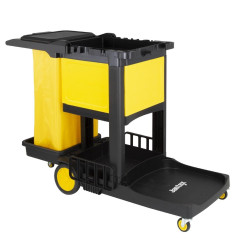 Chariot de nettoyage avec armoire verrouillable Jantex noir 