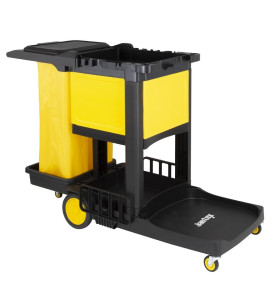 Chariot de nettoyage avec armoire verrouillable Jantex noir 