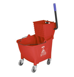 Seau essoreur avec pédale de vidange Jantex 30L rouge