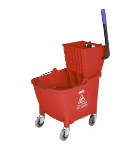 Seau essoreur avec pédale de vidange Jantex 30L rouge