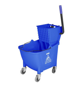 Seau essoreur avec pédale de vidange Jantex 30L bleu