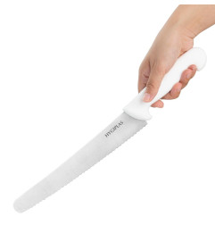 Couteau à pâtisserie denté Hygiplas blanc 250mm