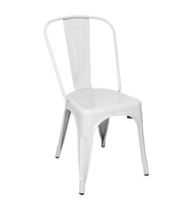 Chaises en acier blanc Bolero Bistro (lot de 4)