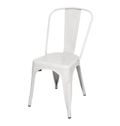 Chaises en acier blanc Bolero Bistro (lot de 4)