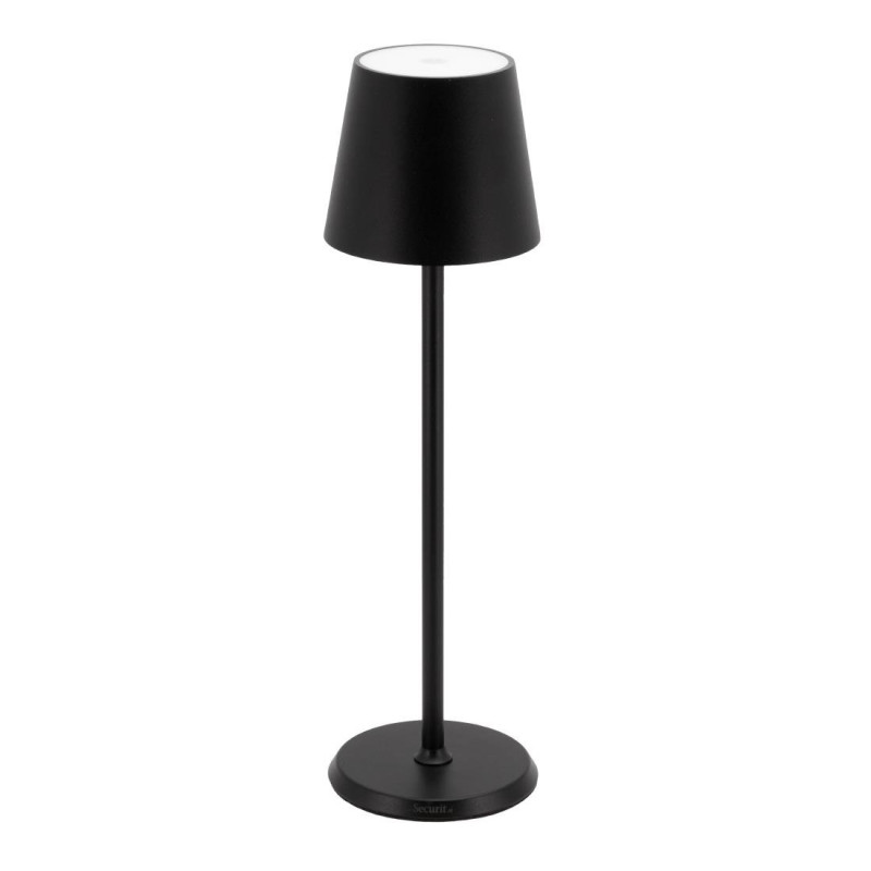 Lampe de table LED sans fil noire à intensité variable Securit Feline avec câble de chargement magnétique