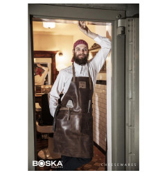 Tablier de cuisine marron sangles croisées Boska Mr. Smith