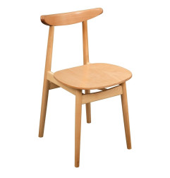 Chaises Fameg Cowhorn hêtre naturel (lot de 2)