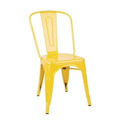 Chaises bistro en acier Bolero jaunes (lot de 4)
