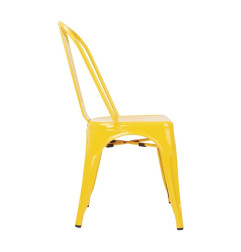 Chaises bistro en acier Bolero jaunes (lot de 4)