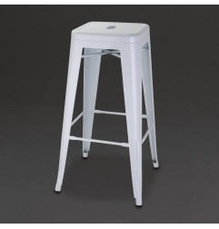 Tabourets hauts Bolero Bistro en acier galvanisé blanc (lot de 4)