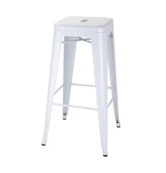 Tabourets hauts Bolero Bistro en acier galvanisé blanc (lot de 4)