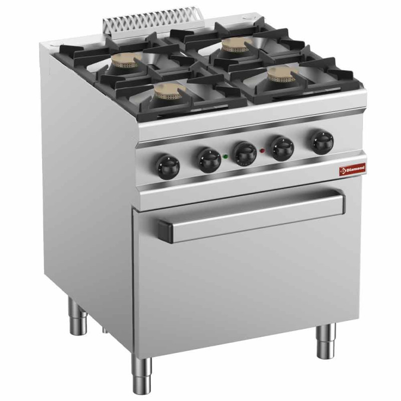 Fourneau gaz 4 feux, four électrique à convection GN 1/1 Fourneau gaz 4 feux, four électrique à convection GN 1/1