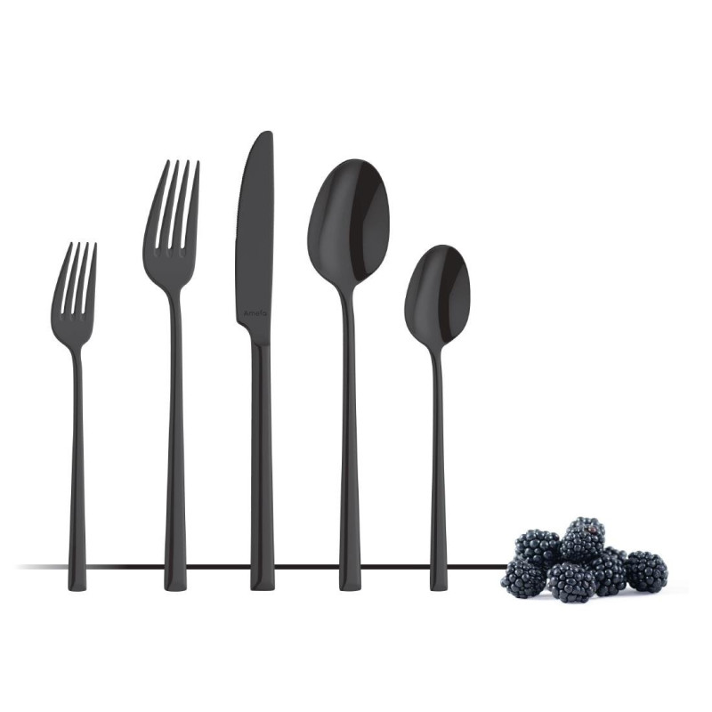 Cuillères de table Amefa Metropole PVD noires (lot de 12)