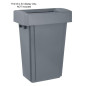 Poubelle Jantex Slim grise 60L