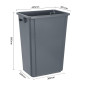 Poubelle Jantex Slim grise 60L