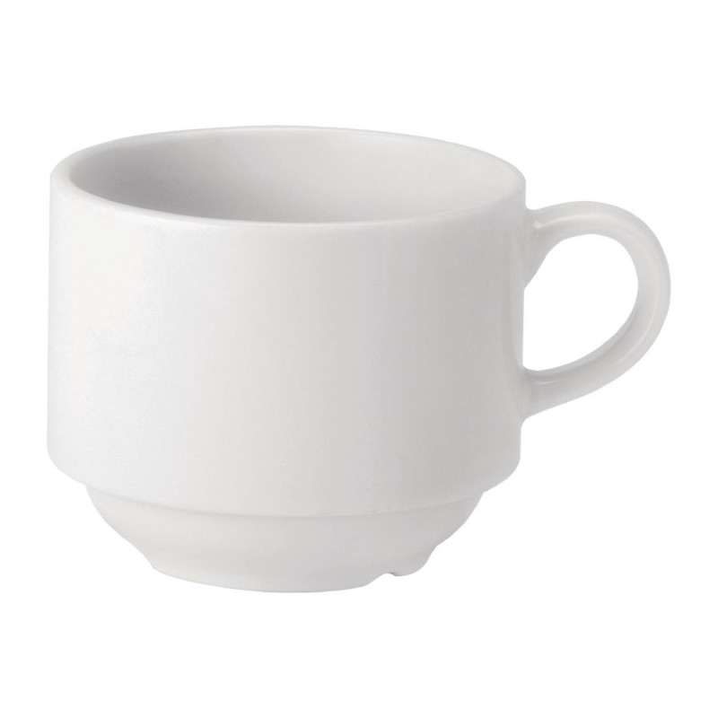 Tasses empilables Utopia Pure White 200 ml (lot de 24)