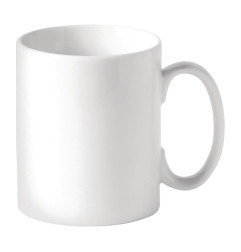Mugs à bords droits blancs Utopia Titan 340 ml (lot de 48)