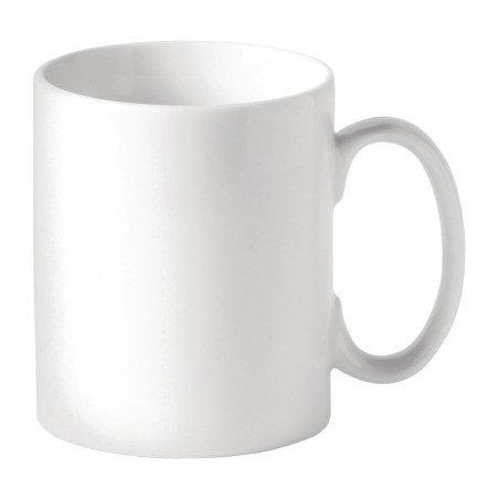 Mugs à bords droits blancs Utopia Titan 340 ml (lot de 48)