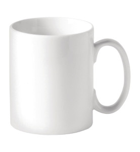 Mugs à bords droits blancs Utopia Titan 340 ml (lot de 48)