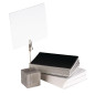Porte-cartes carré effet béton APS avec pince (lot de 4) Porte-cartes carré effet béton APS avec pince (lot de 4)