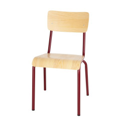 Chaises avec assise et dossier en bois Bolero Cantina rouges (lot de 4)