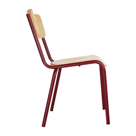 Chaises avec assise et dossier en bois Bolero Cantina rouges (lot de 4)