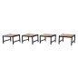 Tabourets de bar bas en acier et acacia Bolero (lot de 4)