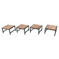 Tabourets de bar bas en acier et acacia Bolero (lot de 4)