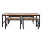 Tabourets de bar bas en acier et acacia Bolero (lot de 4)