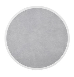 Plateau de table extérieur rond en verre trempé Bolero effet pierre gris clair bord blanc 580 mm