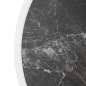 Plateau de table extérieur rond en verre trempé Bolero effet granit foncé bord blanc 580mm