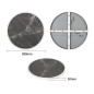 Plateau de table extérieur rond en verre trempé Bolero effet granit foncé bord blanc 580mm