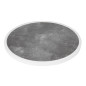 Plateau de table extérieur rond en verre trempé Bolero effet pierre foncée bord blanc 580mm