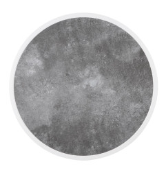 Plateau de table extérieur rond en verre trempé Bolero effet pierre foncée bord blanc 580mm