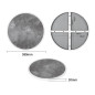 Plateau de table extérieur rond en verre trempé Bolero effet pierre foncée bord blanc 580mm