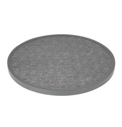 Plateau de table extérieur rond en verre trempé Bolero noir brossé bord gris 580mm