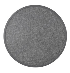 Plateau de table extérieur rond en verre trempé Bolero noir brossé bord gris 580mm