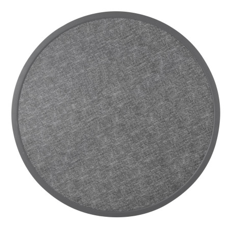 Plateau de table extérieur rond en verre trempé Bolero noir brossé bord gris 580mm