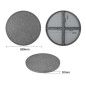 Plateau de table extérieur rond en verre trempé Bolero noir brossé bord gris 580mm