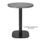 Plateau de table extérieur rond en verre trempé Bolero noir brossé bord gris 580mm