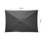 Parasol rectangulaire Bolero Seville 2x3m noir