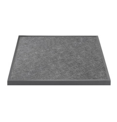 Plateau de table extérieur carré en verre trempé Bolero noir brossé bord gris 700 mm