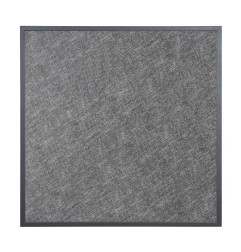 Plateau de table extérieur carré en verre trempé Bolero noir brossé bord gris 700 mm