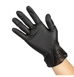 Gants vinyle non poudrés Hygiplas noirs L (lot de 100)
