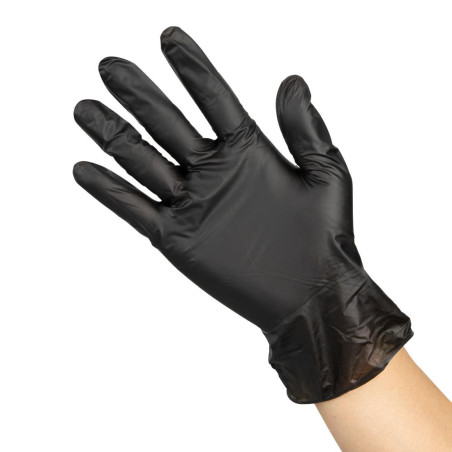 Gants vinyle non poudrés Hygiplas noirs L (lot de 100)