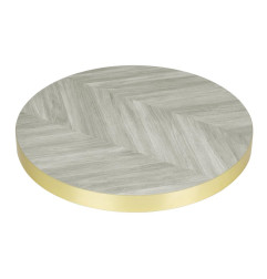 Plateau de table rond pré-percé Bolero Chevron 600mm