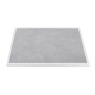 Plateau de table extérieur carré en verre trempé Bolero effet pierre gris clair bord blanc 700 mm
